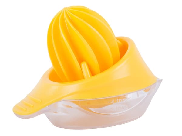 Manuell citruspress i plast 50 ml gul 12,5x8 cm
