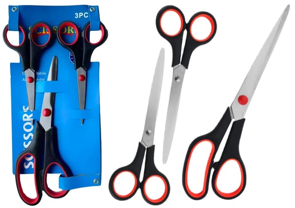 Kontorsax set 3-pack 20/14/12,5 cm rostfritt stål ergonomiskt