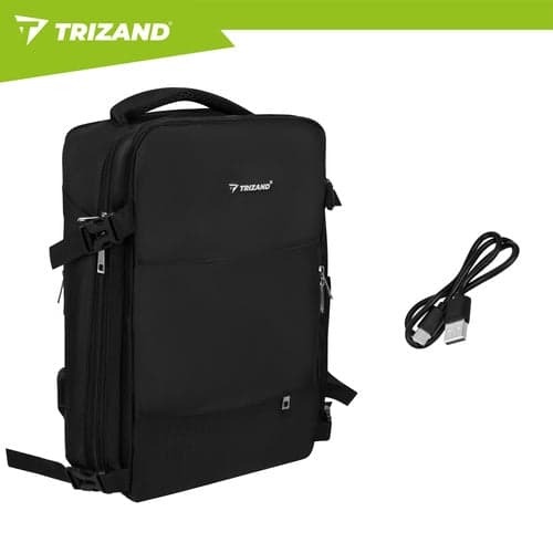 Vanderygsæk håndbagage 42x32x40 cm sort med USB, 15,6"