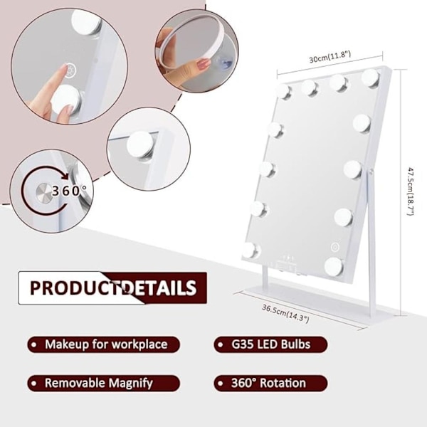 Professionell Sminkspegel med LED-belysning – Modern och