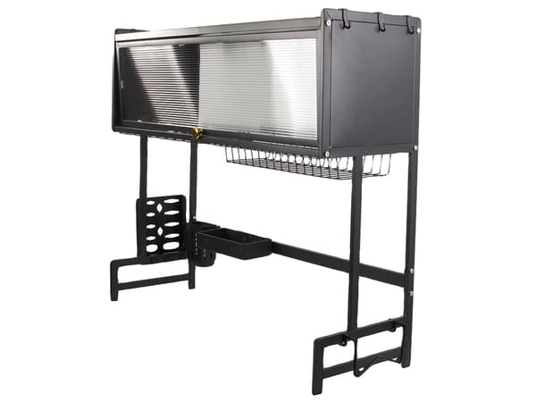 Opvaskestativ over vask 85 cm 2 niveauer med låger sort