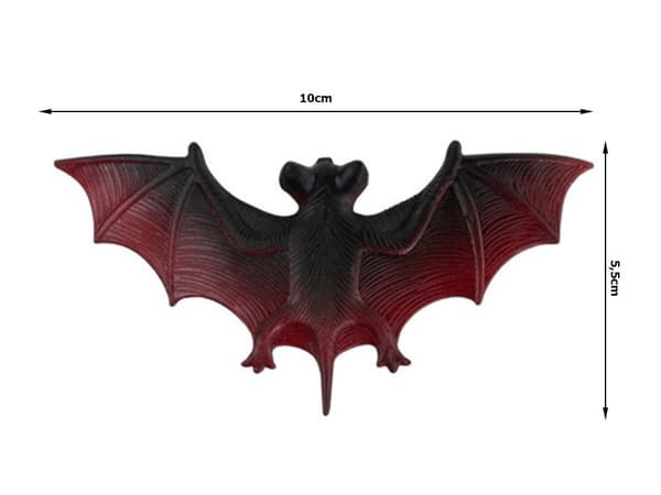 Halloween fladdermöss dekoration 4-pack gummi/plast brun-svart 10 cm