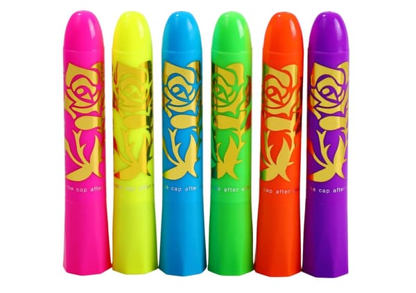 Ansigtsfarvemarkører neon 6-pack fluorescerende, børn 3+ CE EN71