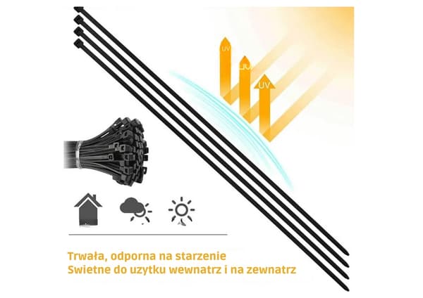 Kabelbindere sorte 250 mm 3,6 mm nylon 100-pak