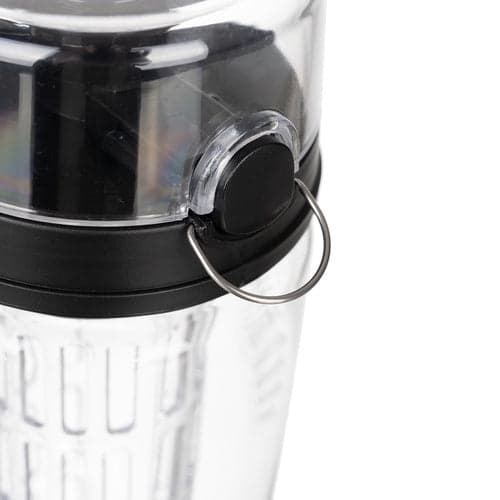 Vattenflaska 1L med fruktkorg och silikonmunstycke, transparent/svart