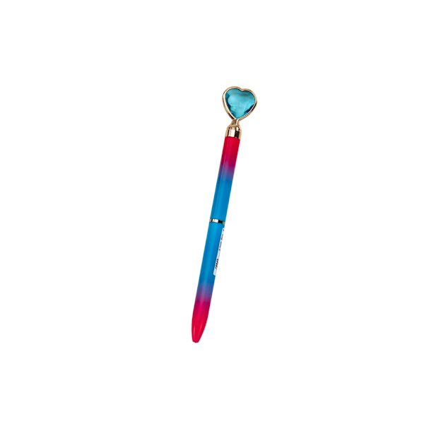 Kuglepen med hjerteformet diamant, 48-pack, mixede farver