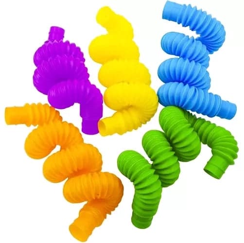 Sensoriska popprör i plast 20-pack flerfärgade 16,5-51,5 cm