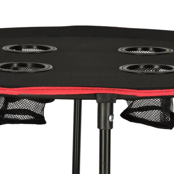 Hopfällbart campingbord 72 cm med dryckeshållare & transportväska