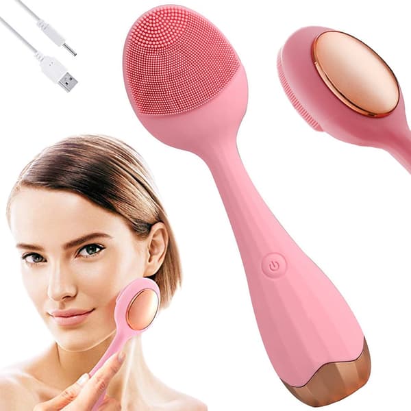Ansigtsrensebørste sonic-massage silikone IPX5 genopladelig