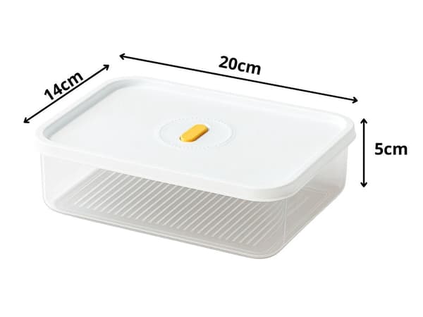 Förvaringsburk med lufttätt lock 1,4 l plast vit 20x14x5 cm