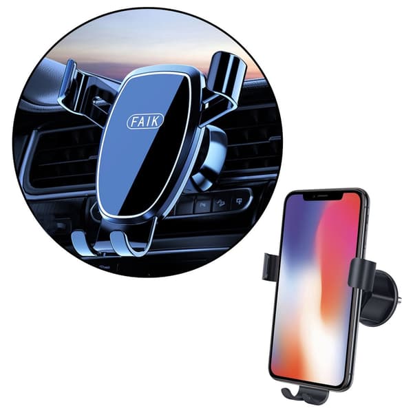 Mobilholder bil luftventil gravitation 360° rotation sort universal