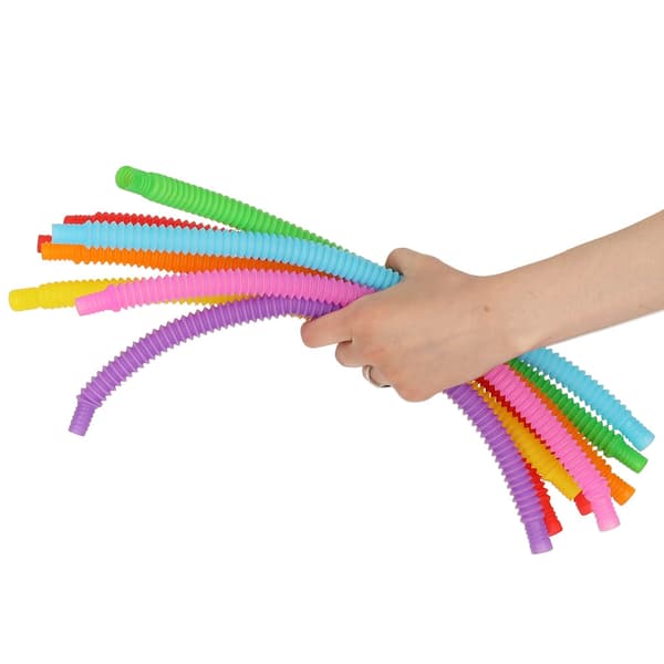 Sensoriska pop tubes sträckbara rör i plast 8-pack 13–41 cm