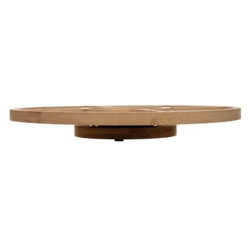 Roterende serveringsbræt bambus 33 cm med 5 rum skridsikker base