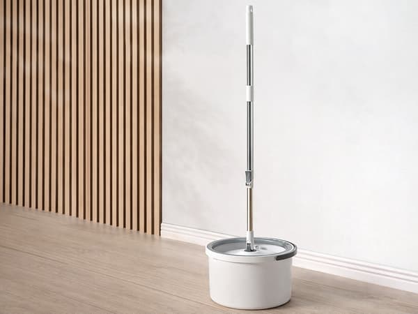 Spinmoppi ämpärillä 360° + 2 mikrokuituliinaa teleskooppivarrella 133 cm