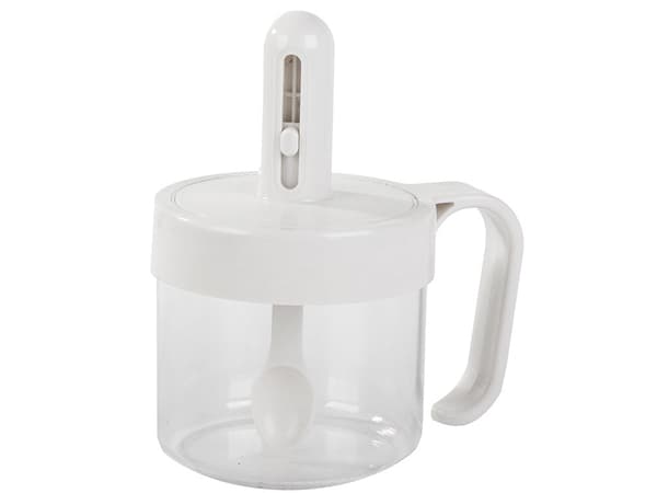 Förvaringsburk 0,2 l med sked och lufttätt lock plast grön/blå/vit