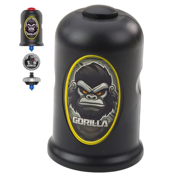 Snurre med launcher gorillamotiv plast 2-delt sæt