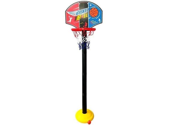 Basket-sæt til børn 115 cm med bold og pumpe, foldbart fra 3 år
