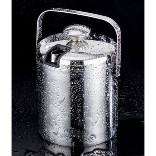 Iskøler i rustfrit stål 1,3 l med låg, si, barske og tang