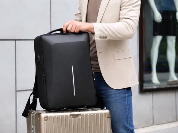 Tyverisikret laptoprygsæk hårdt skal kombinationslås USB‑port sort