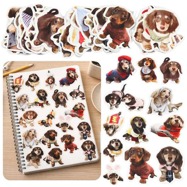 Papirklistermærker spanielhunde 50-pack ca 5 cm til hobby & dekoration