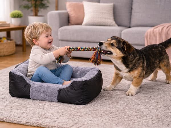 Hundeseng sofa-model rektangulær 90x70 cm med aftageligt betræk