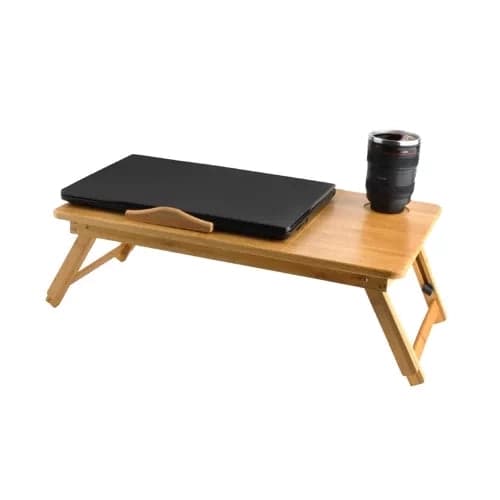 Justerbart laptopbord i bambus 17 tommer med ventilation og skuffe