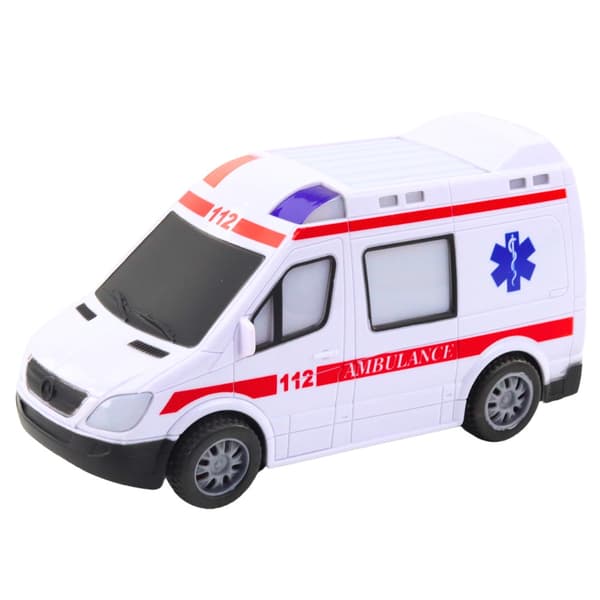 Legetøjsambulance 20 cm med lys & lyd, batteridrevet (3xAA)