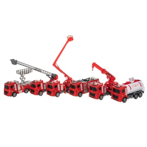 Brandbilar leksaksset 6-pack 1:48 push-and-go för barn 3+