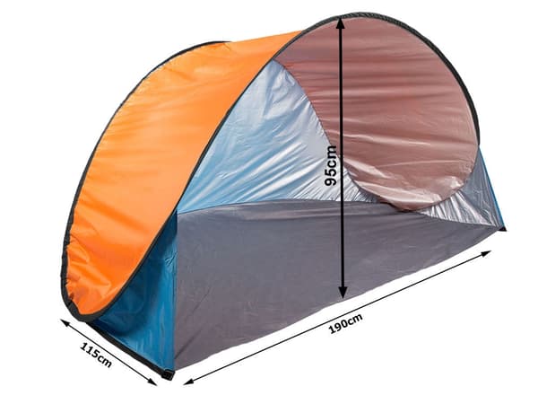 Pop-up-rantateltta UV-suojalla 190 x 115 x 95 cm sininen/oranssi