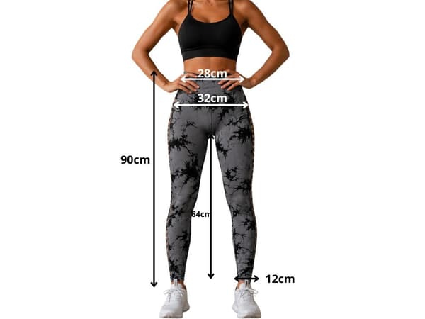 Naisten treenileggingsit push-up korkea vyötärö harmaa/musta S/M (XS–M)