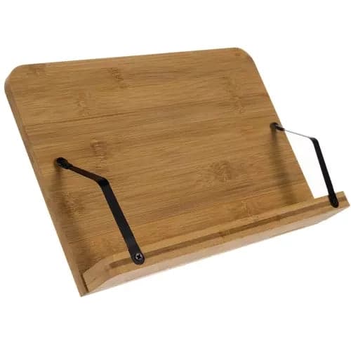Bogstativ i bambus justerbart til bøger/tablet/laptop 28 cm