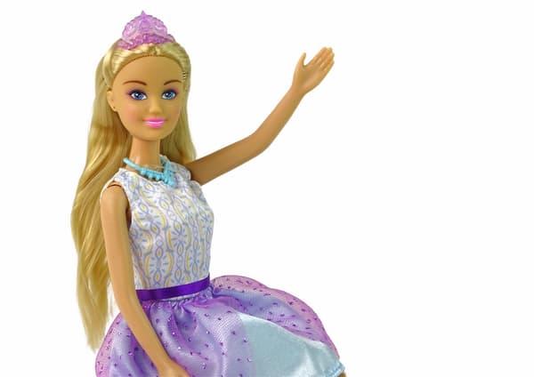 Prinsessdocka 30 cm med klänning, krona, skor och halsband