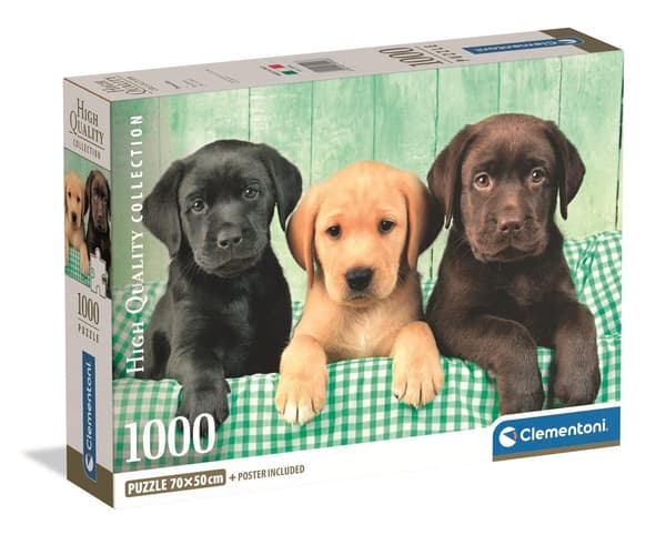 Pussel 1000 bitar tre labradorer 68x48 cm 12+ Clementoni HQC