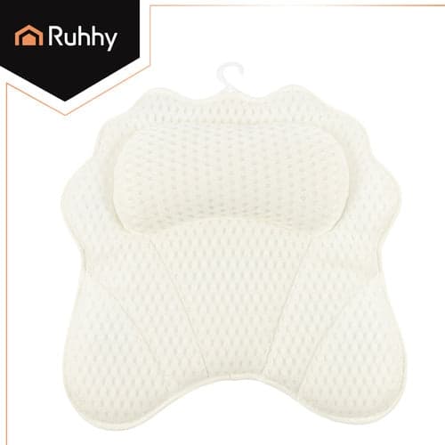 Badekudde ergonomisk 43x40 cm med 6 sugekopper, 3D-mesh