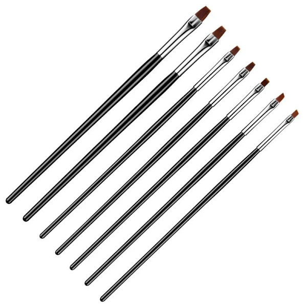 Komplett Nagelkonstset med Svarta Penslar & Dotting Tools
