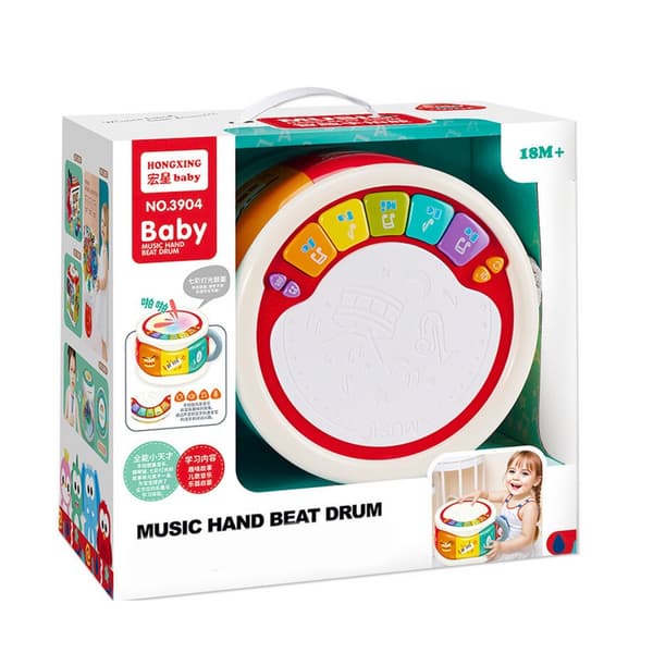 Interaktiv legetromme med piano, lyd- og lyseffekter 28,5 cm