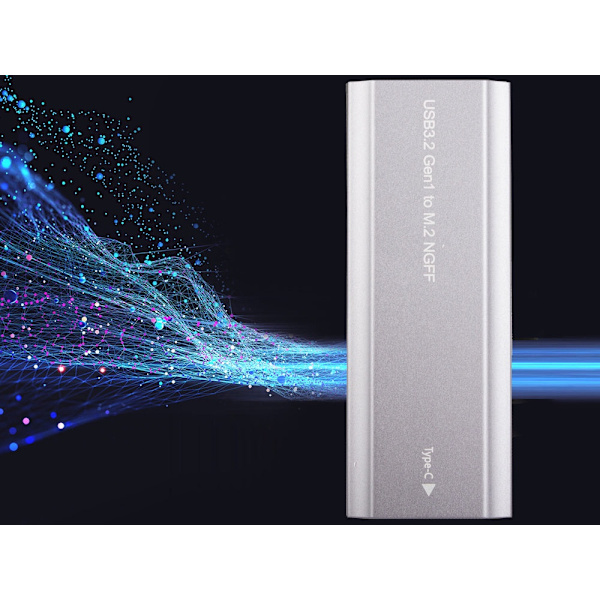 M.2 SATA NGFF SSD-adapterbox USB 3.1/USB-C 2230-2280 silver