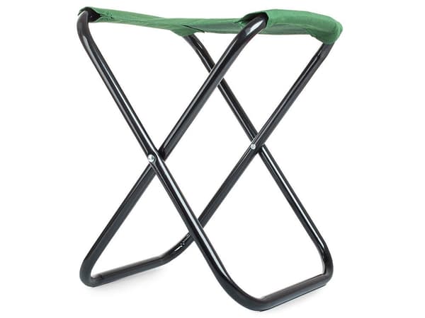 Hopfällbar fiskestol i metall, grön, 26 cm