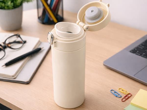Termosmugg 400 ml med LED-temperaturdisplay och pip creme SUS304