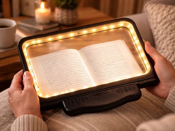 Handhållet förstoringsglas 2,5x med 48 LED och USB vit/svart