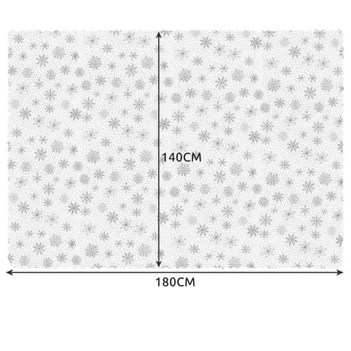 Julduk 140x180 cm polyester vit/silver med snöflingor, tvättbar