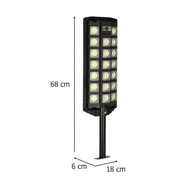 Solcellsdriven LED-strålkastare 60W 520 LED med rörelsesensor 10 m