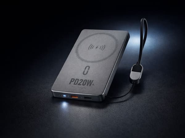 Powerbank 5000 mAh 20W USB-C PD 15W trådløs opladning grå