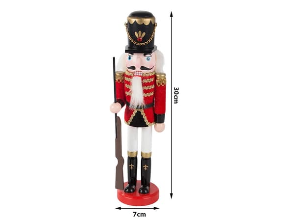 Julenøddeknækker soldat i træ håndmalet 35x9 cm