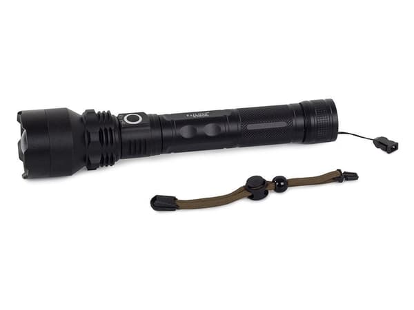 Genopladelig lommelygte CREE XHP50 zoom IPX5 med 2 batterier