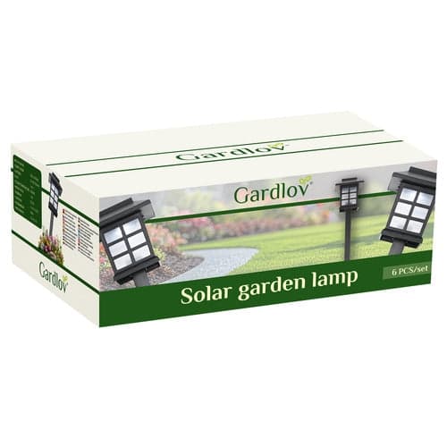 Solcelle-havelamper 6-pak IP44 koldhvid 13000K skumringssensor