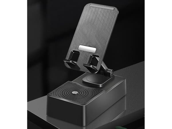 Mobilholder med Bluetooth-højttaler 5 W 360° justerbar sort