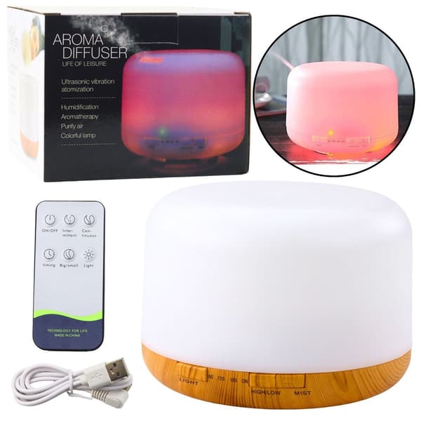 Ilmankostutin 300 ml aromadiffuuserilla ja LED-yövalolla USB, kaukosäädin