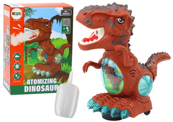 Dansende dinosaur legetøj 25 cm med lys, lyd, forhindringssensor og røg