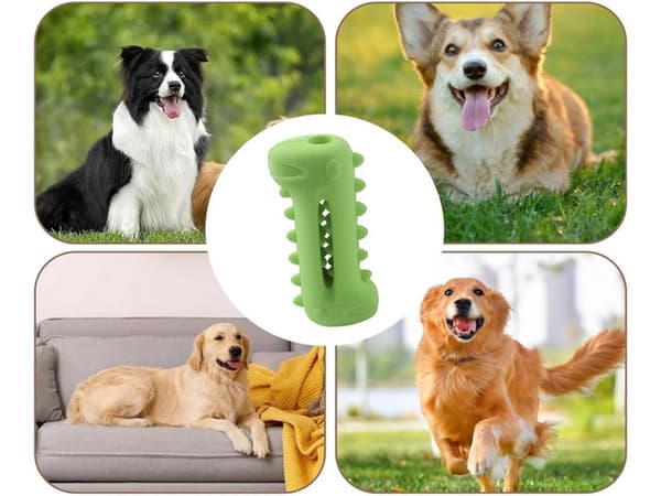 Tuggben hund tandrengörande hårdgummi 13x6 cm 1-pack slumpfärg